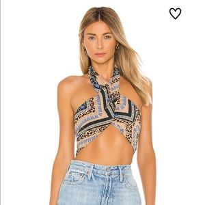 Superdown Alondra Halter Wrap Top